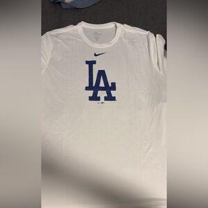Nike White Tee with Blue LA Graphic